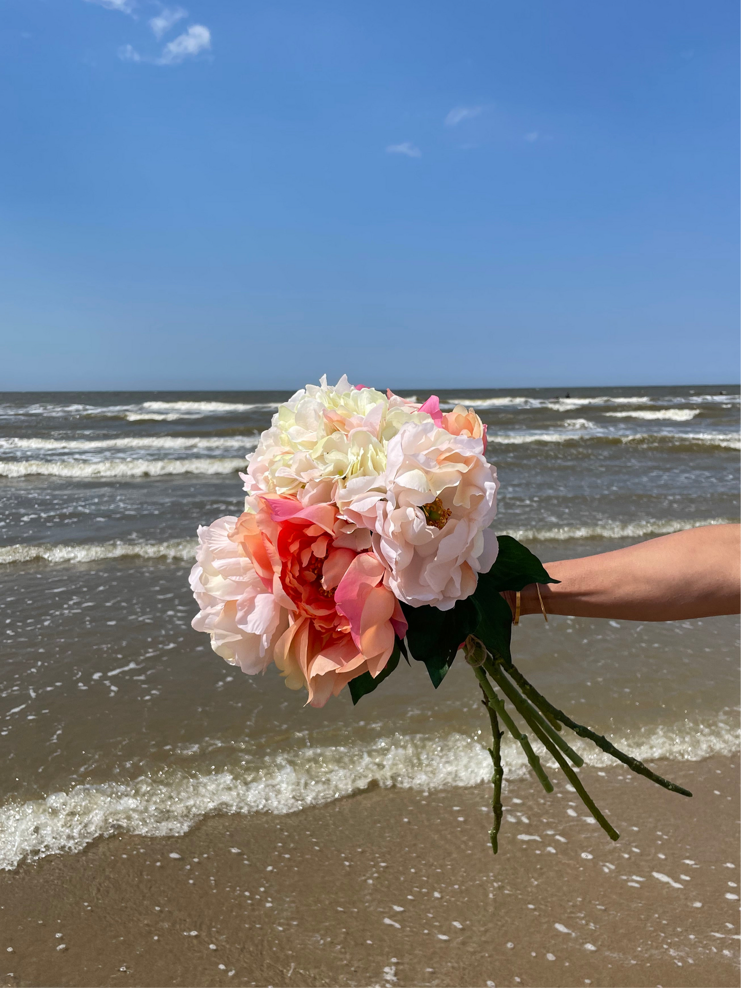 Kunstblumen Bouquet "Peach Breeze"