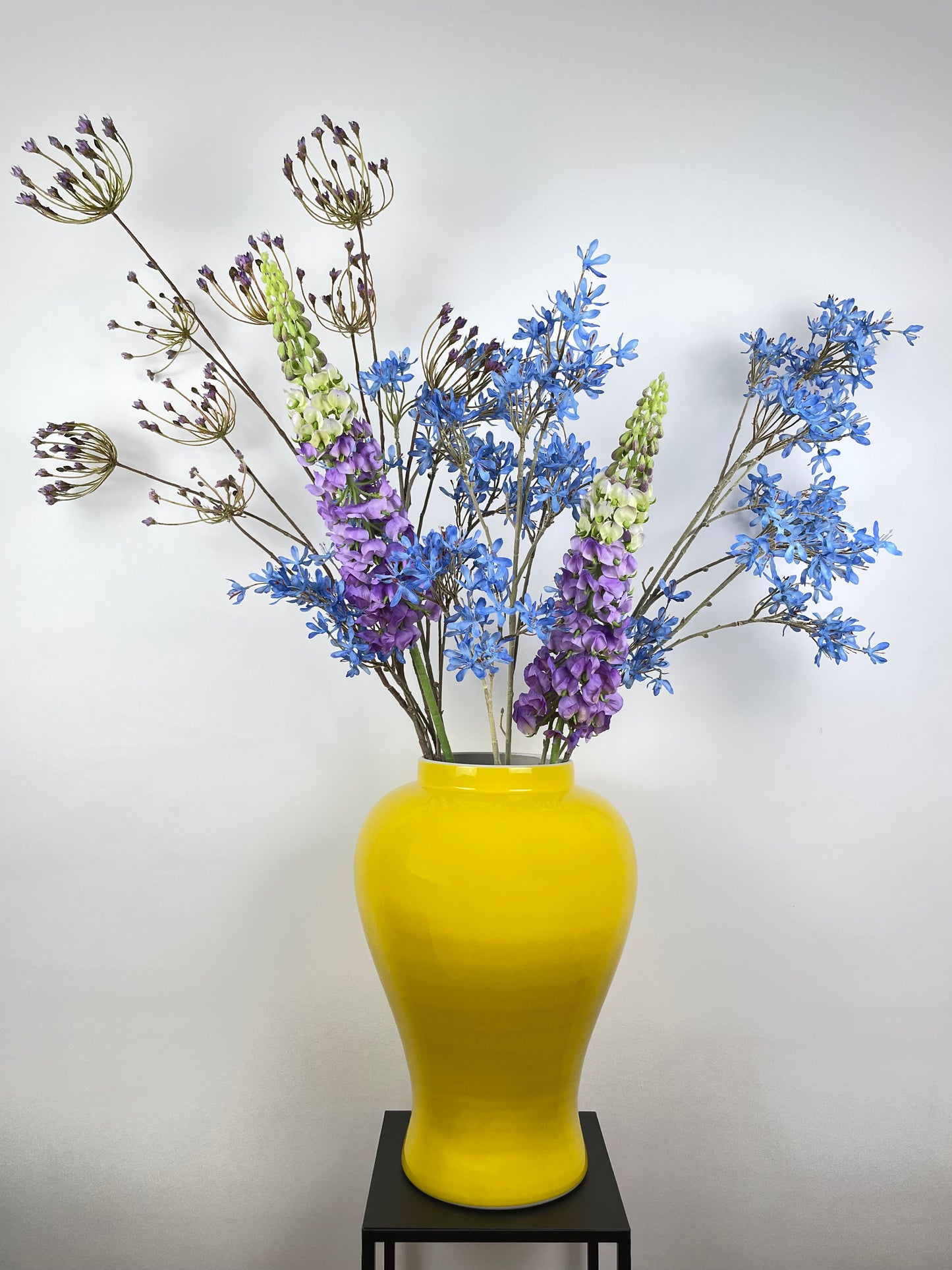 Porzellan Bodenvase, gelb, 56cm