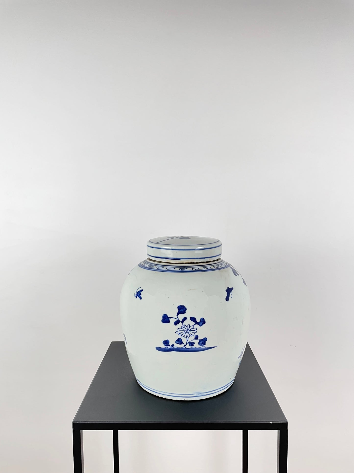 Porcelain vase, white and blue, hand-painted, 25 cm