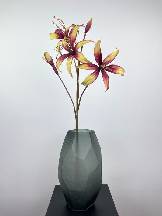 Künstliche Lilie, mauve-creme, 80cm