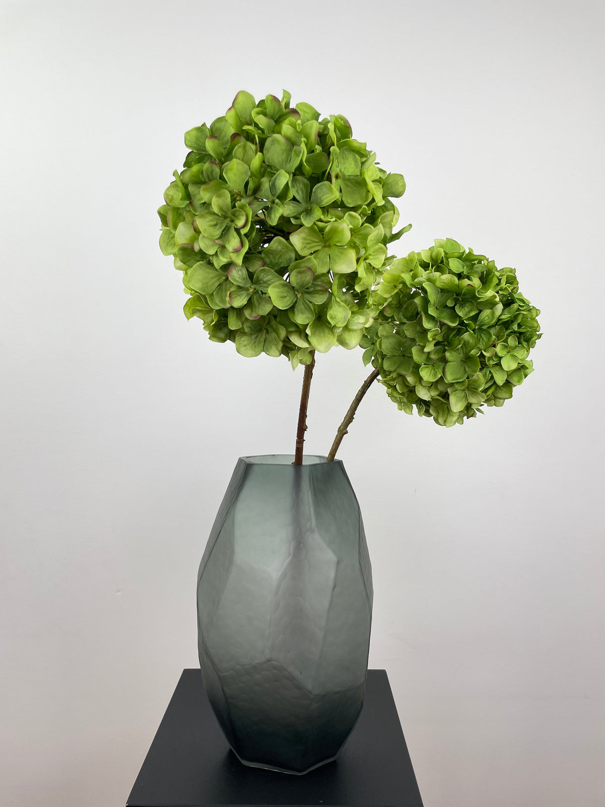 hortensie kunstblume dunkelgruen hochwertig wie echt 70 cm