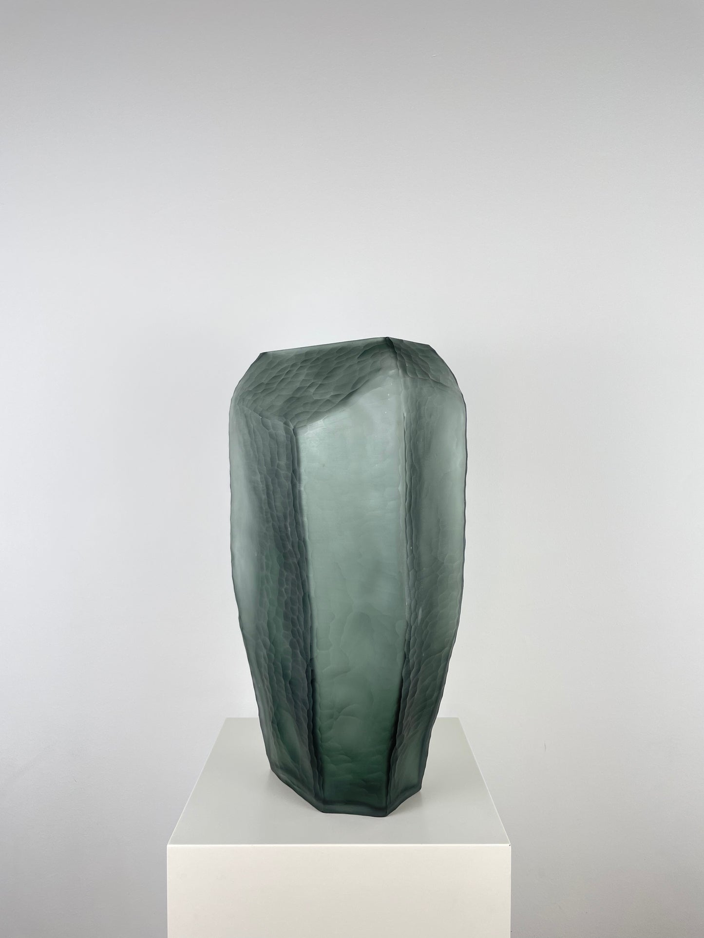 Glasvase, "The Rock big" mundgeblasen, grau, 38cm
