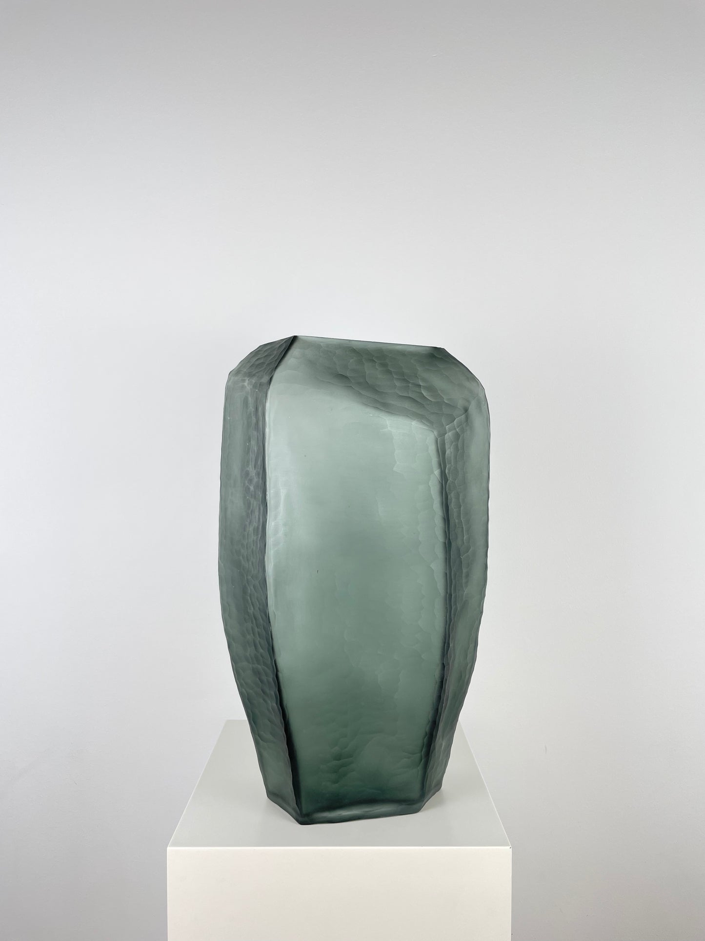 Glasvase, "The Rock big" mundgeblasen, grau, 38cm