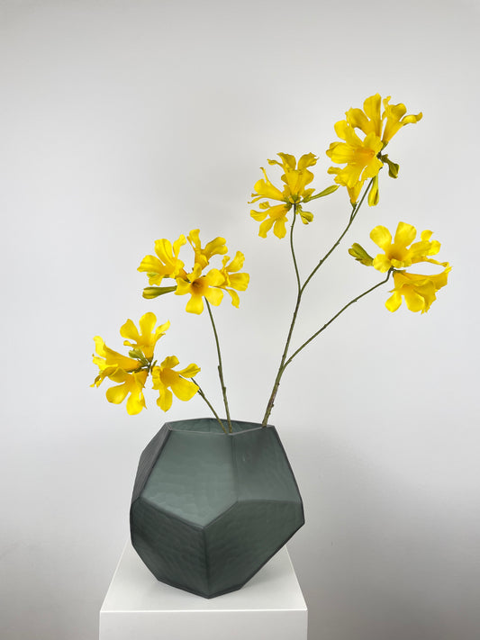 Glass vase, "The Rock small" mouth-blown, grey, 22 cm