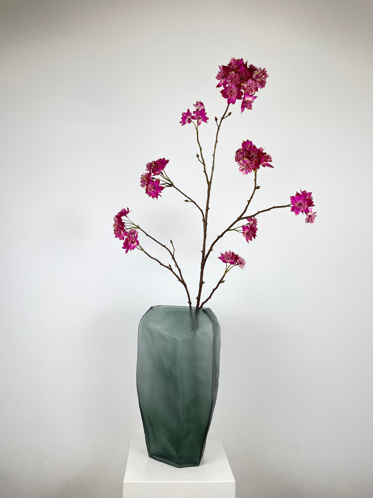 Glasvase, "The Rock big" mundgeblasen, grau, 38cm