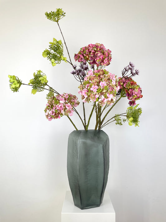 Artificial flower bouquet "Hortensia Love" with vase