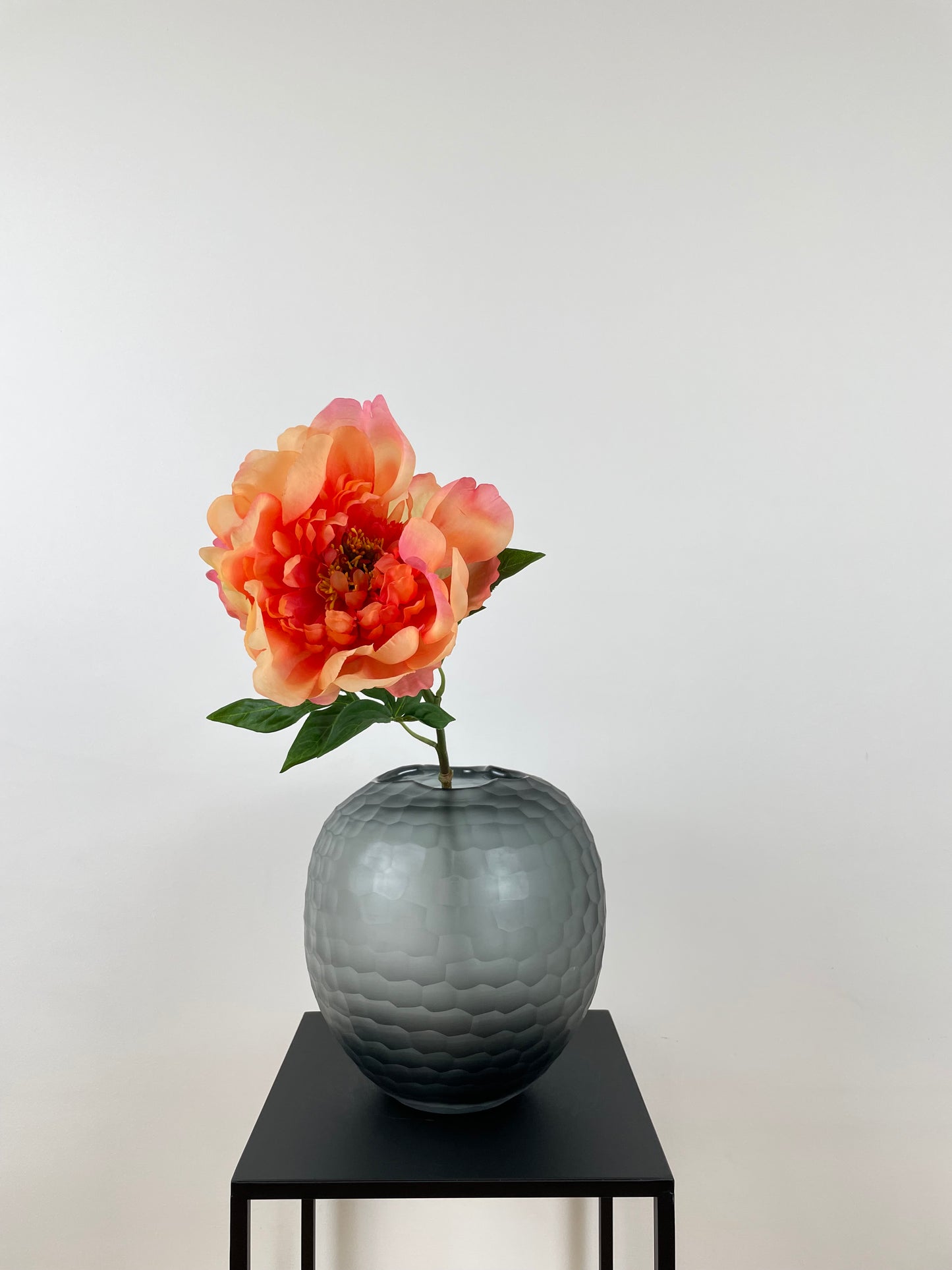 Artificial peony, peach, 61cm