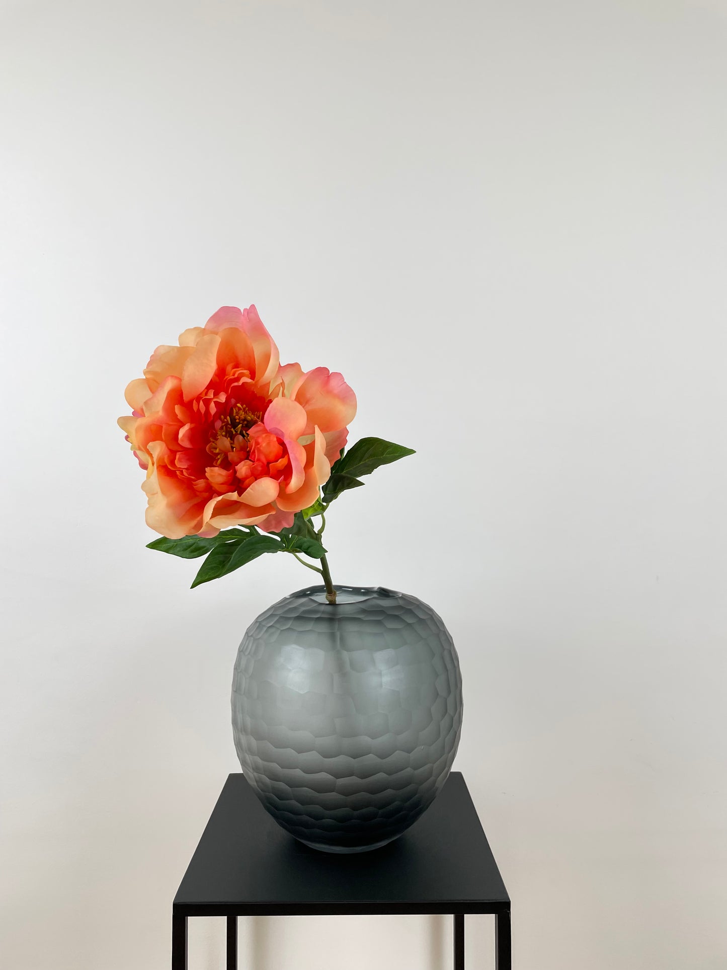Artificial peony, peach, 61cm