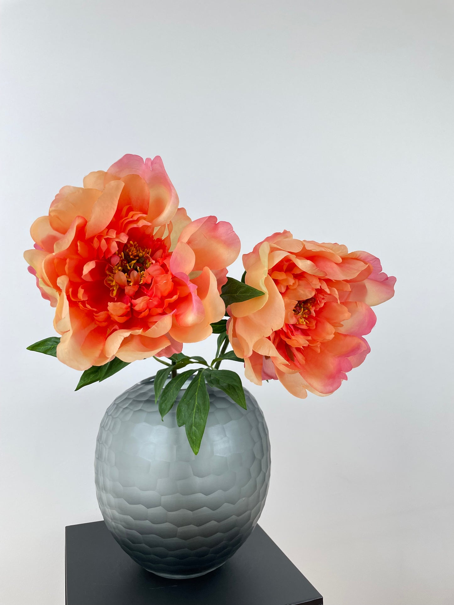 Artificial peony, peach, 61cm