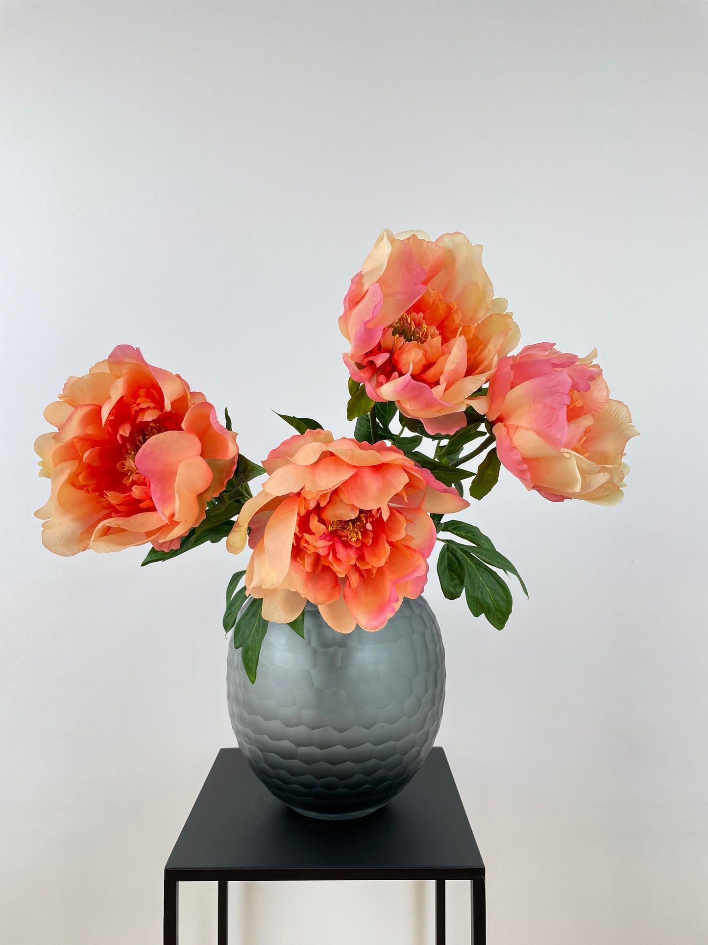 Artificial peony, peach, 61cm