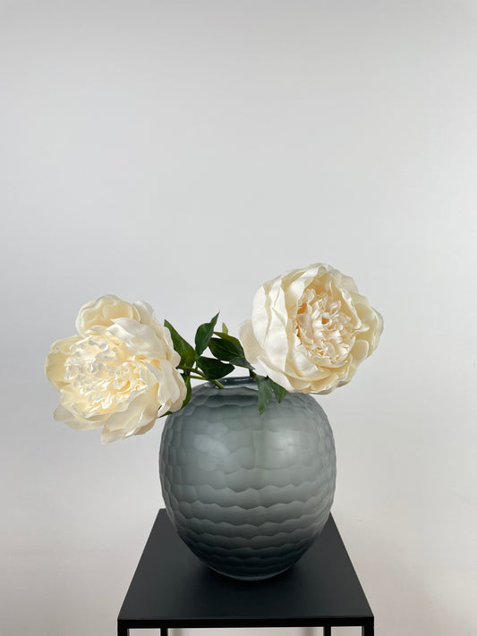 Artificial peony, white-cream, 52cm
