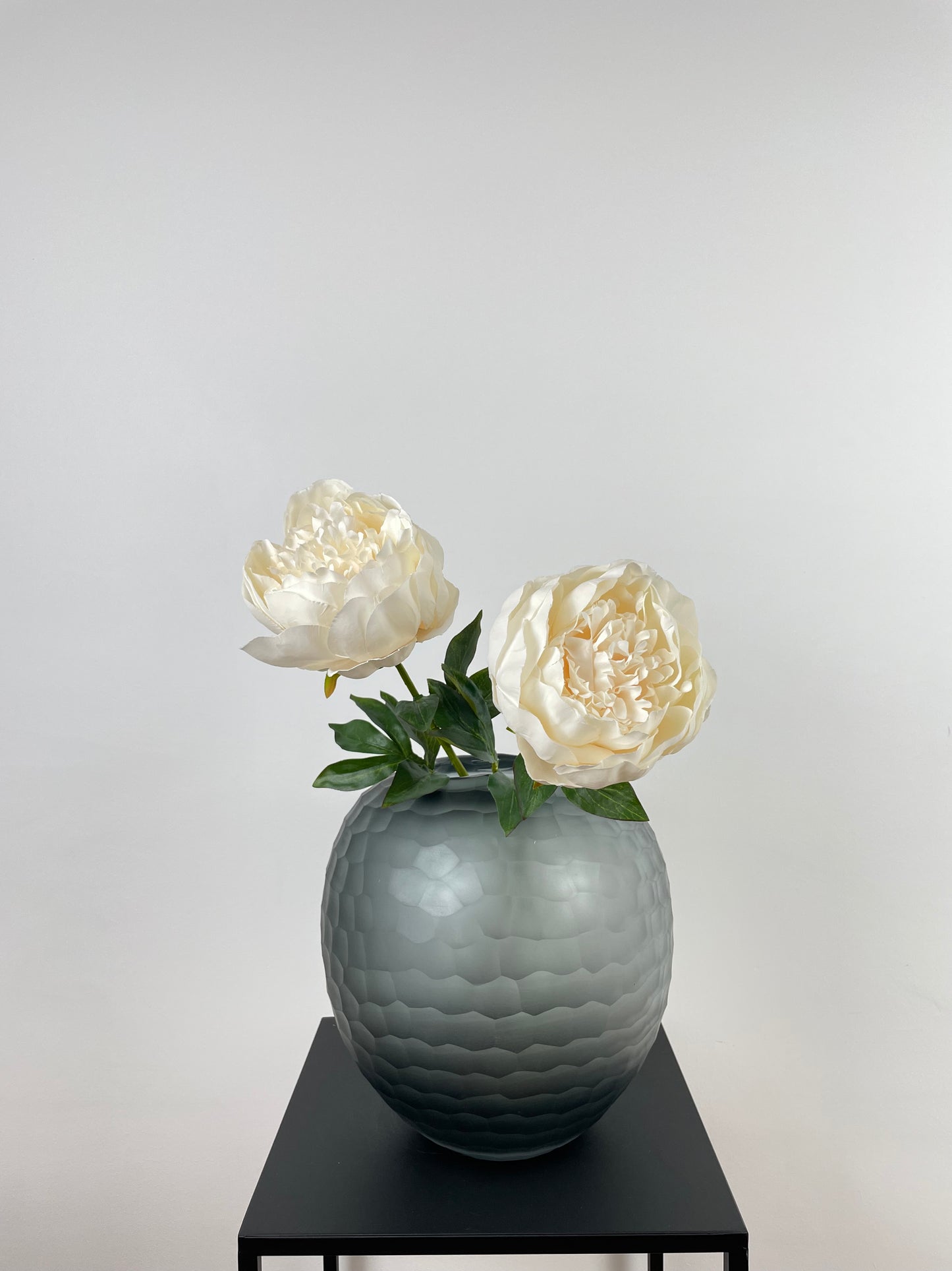 Artificial peony, white-cream, 52cm