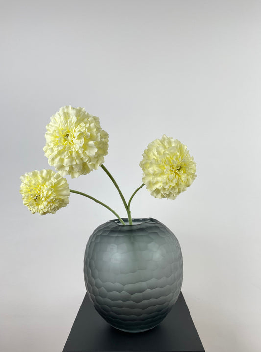 Künstliche Tagetes, weiß-creme, 63cm