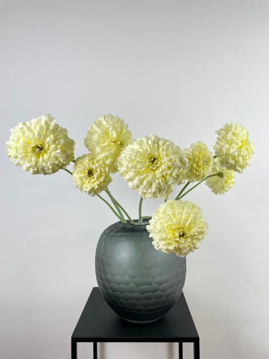 Künstliche Tagetes, weiß-creme, 63cm