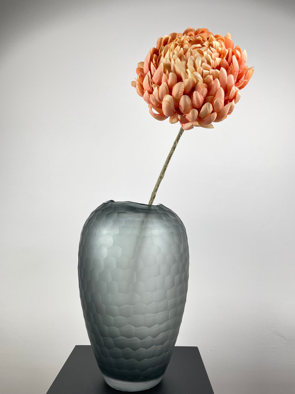 Künstliche Chrysantheme wie echt, pfirsich, 64cm –