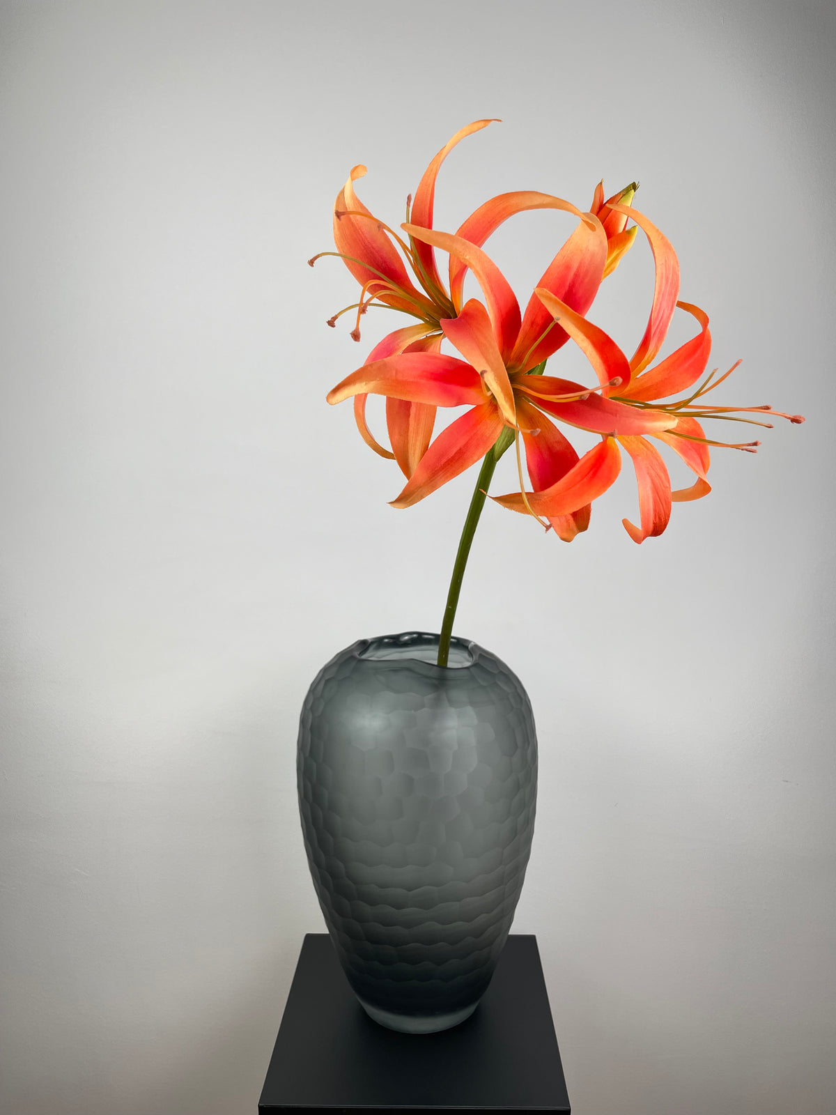 Künstliche Amaryllis wie echt, orange, 80cm –