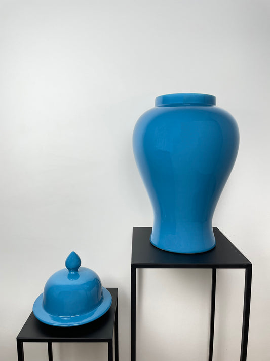 Porzellan Bodenvase, blau, 56cm