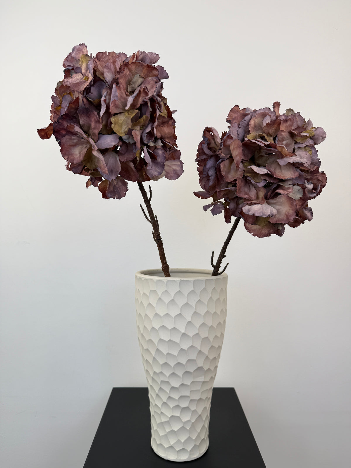 Künstliche Hortensie wie echt, lila, 64cm, in Vase – Silk-ka