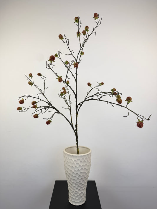 Künstlicher Brombeerzweig wie echt, grün/rosa, 105cm