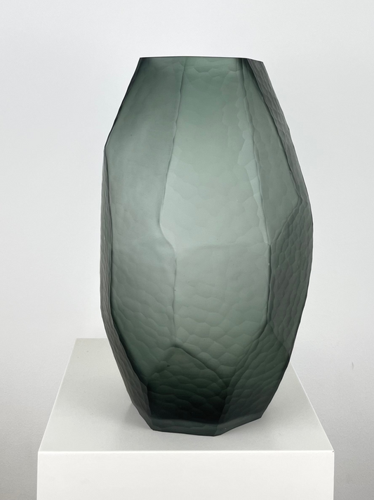 Glasvase, "The Rock medium" mundgeblasen, grau, 33cm