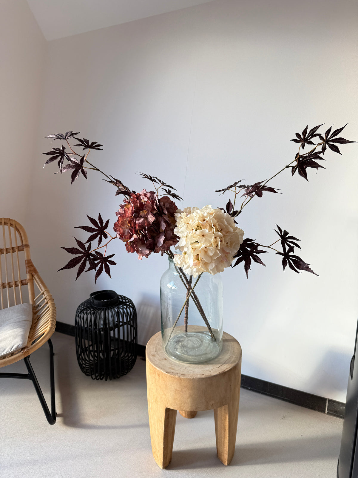 Kunstblumen Bouquet „Sweet Maple“ – Hortensien & Ahornzweige