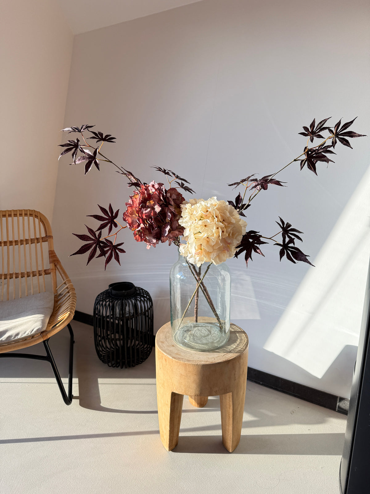 Kunstblumen Bouquet „Sweet Maple“ – Hortensien & Ahornzweige