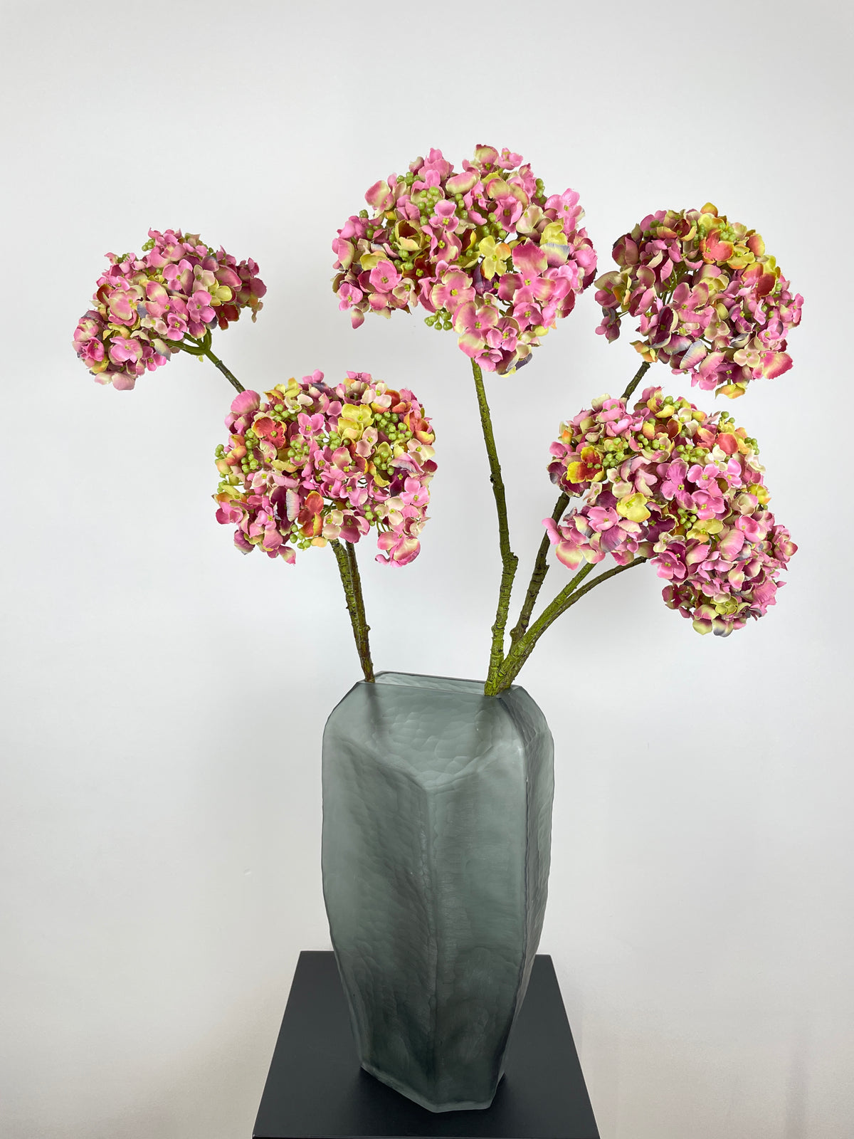 Künstliche Hortensie wie echt, mauve-pink, 81cm –