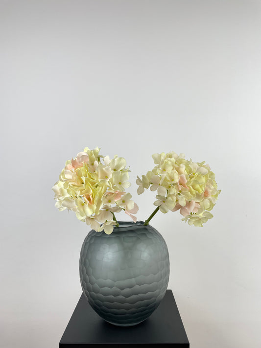 Künstliche Hortensie, creme-hellrosa, 48cm