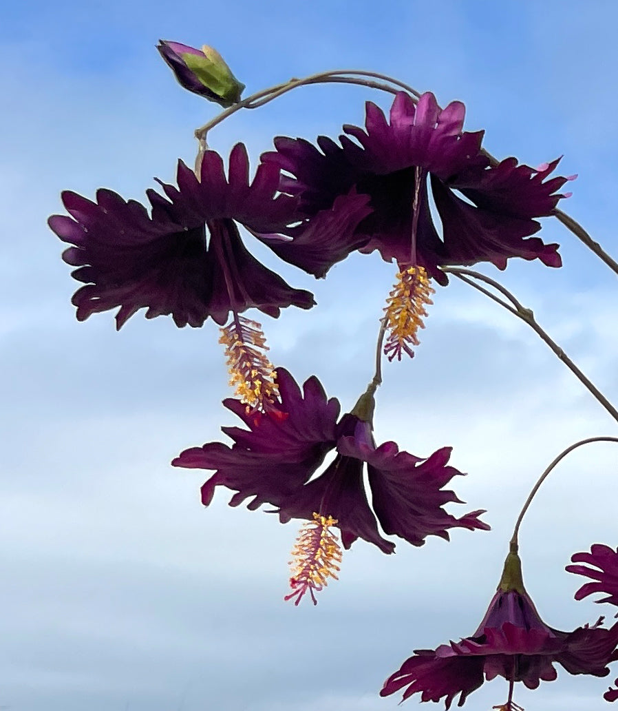 hibiskus bluete kunstblume violett hochwertig wie echt 110 cm
