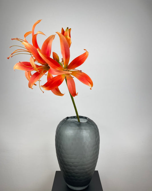 Künstliche Amaryllis wie echt, orange, 80cm