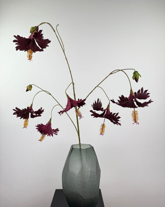 Künstliche Hibiskus Blüte, bordeaux, 110cm