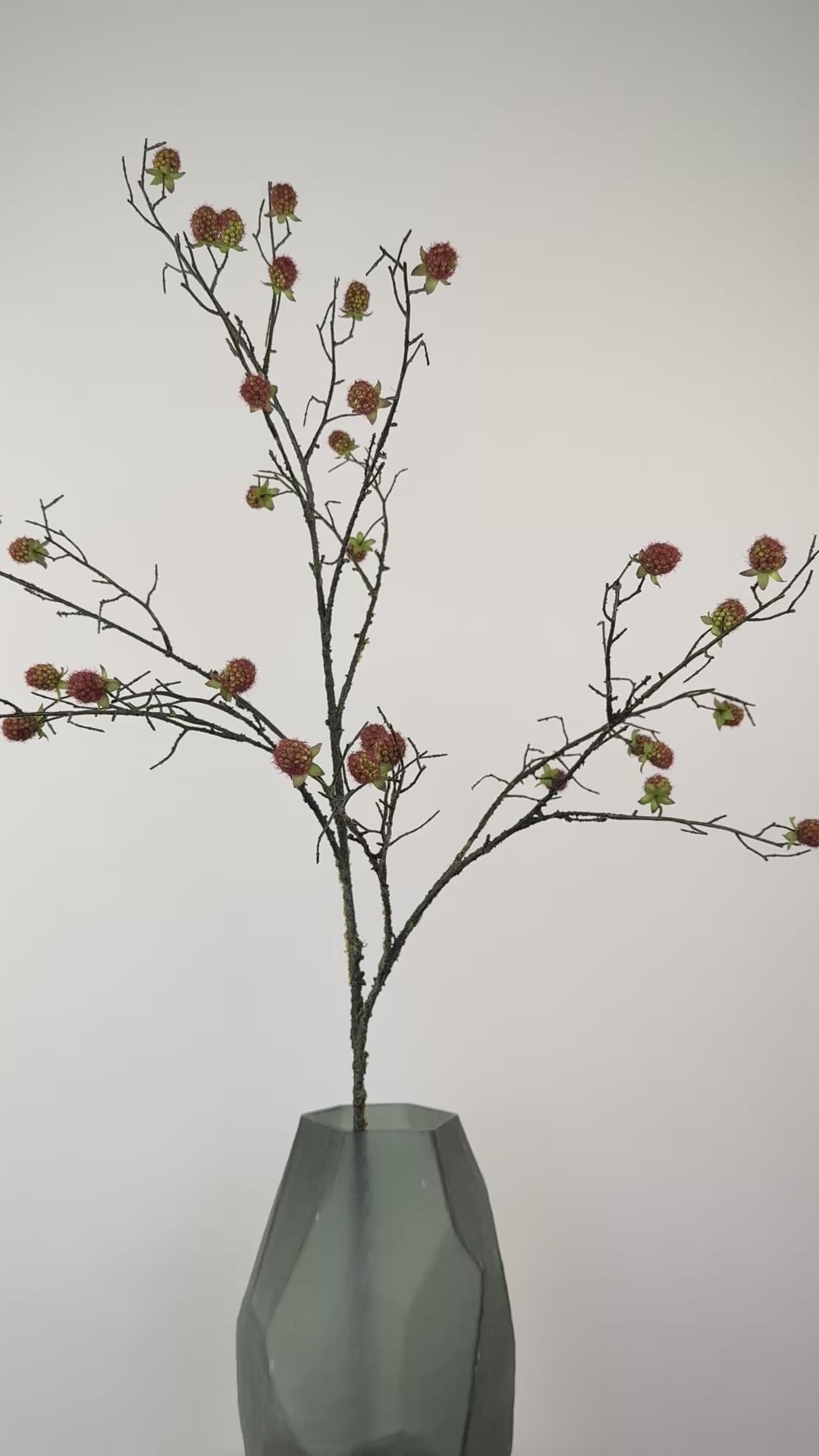 Künstlicher Brombeerzweig wie echt, grün/rosa, 105cm – Video